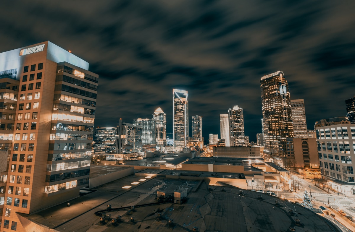 Charlotte skyline at night